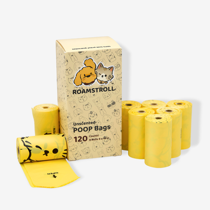 Compostable Unscented Poop Bags – 120 Count (8 Rolls) image 0